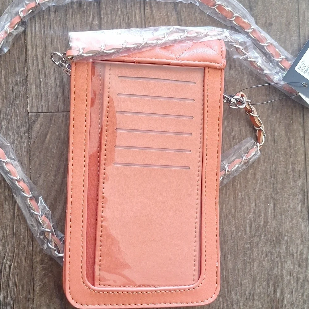 Badgley Mischka Vegan Leather Coral Pearls Strap Phone Case 8